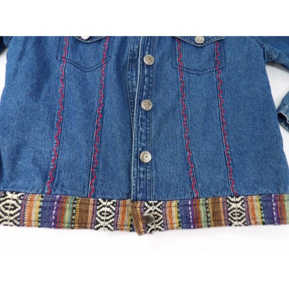 Women's Washed Denim Casual Jacket W/Button Pockets size small - Picture 3 of 5